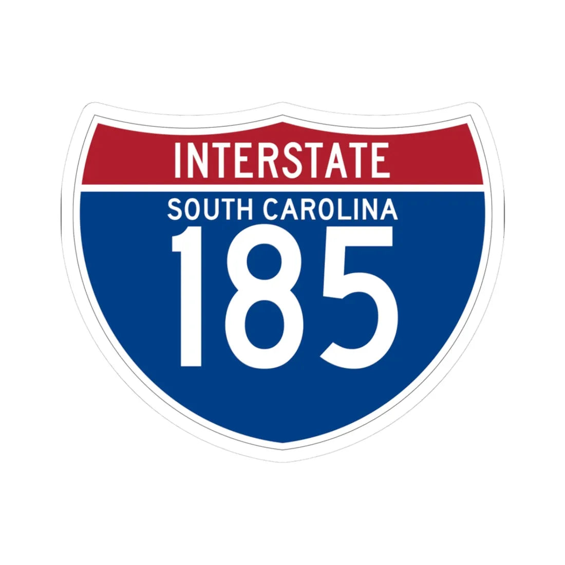 I-185 SC (South Carolina) (Road Sign) STICKER Vinyl Kiss-Cut Decal 3 Inch White - The Sticker Space
