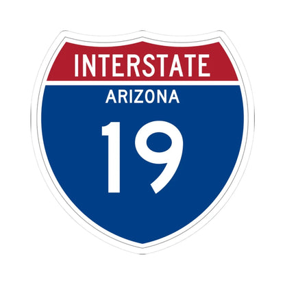 I-19 AZ Metric (Arizona) (Road Sign) STICKER Vinyl Kiss-Cut Decal 3 Inch White - The Sticker Space