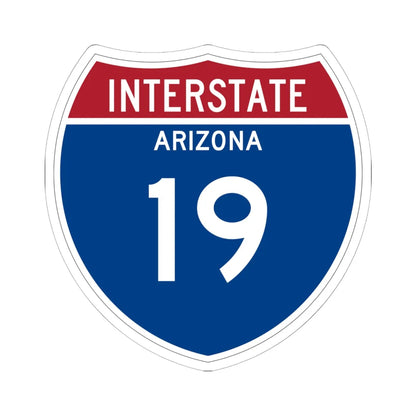 I-19 AZ Metric (Arizona) (Road Sign) STICKER Vinyl Kiss-Cut Decal 6 Inch White - The Sticker Space