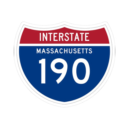 I-190 MA 1961 (Massachusetts) (Road Sign) STICKER Vinyl Kiss-Cut Decal 3 Inch White - The Sticker Space