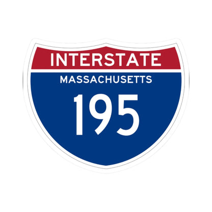 I-195 MA (Massachusetts) (Road Sign) STICKER Vinyl Kiss-Cut Decal 2 Inch White - The Sticker Space