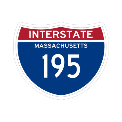 I-195 MA (Massachusetts) (Road Sign) STICKER Vinyl Kiss-Cut Decal 4 Inch White - The Sticker Space