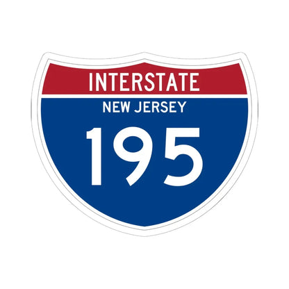 I-195 NJ Metric (New Jersey) (Road Sign) STICKER Vinyl Kiss-Cut Decal 6 Inch White - The Sticker Space