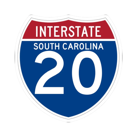 I-20 SC (South Carolina) (Road Sign) STICKER Vinyl Kiss-Cut Decal 2 Inch White - The Sticker Space