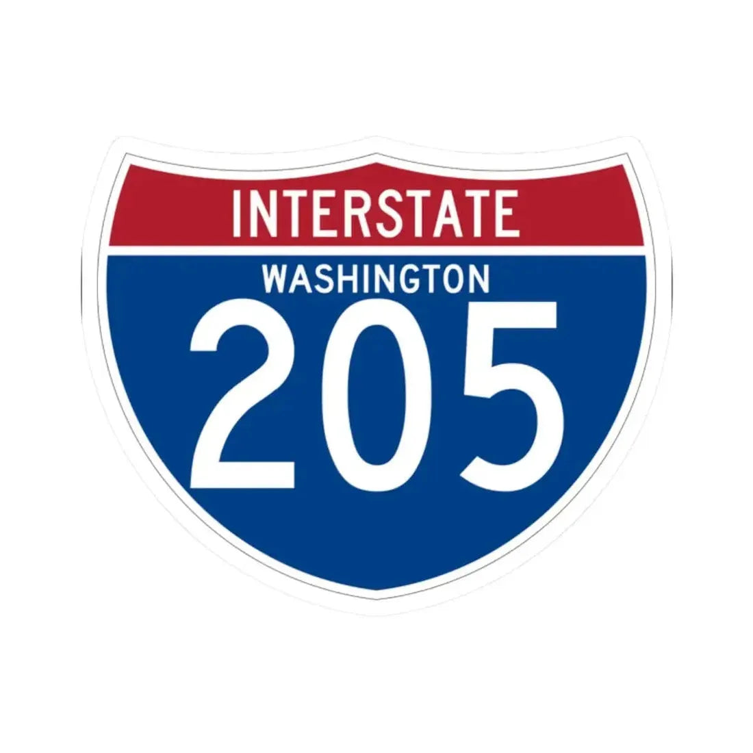 I-205 WA (Washington) (Road Sign) STICKER Vinyl Kiss-Cut Decal 2 Inch White - The Sticker Space