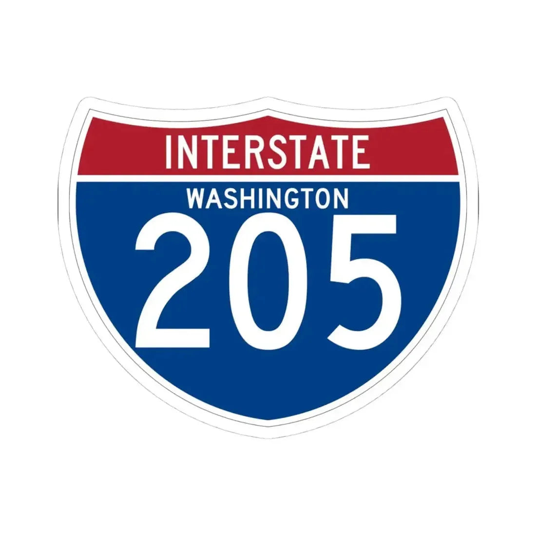 I-205 WA (Washington) (Road Sign) STICKER Vinyl Kiss-Cut Decal 4 Inch White - The Sticker Space