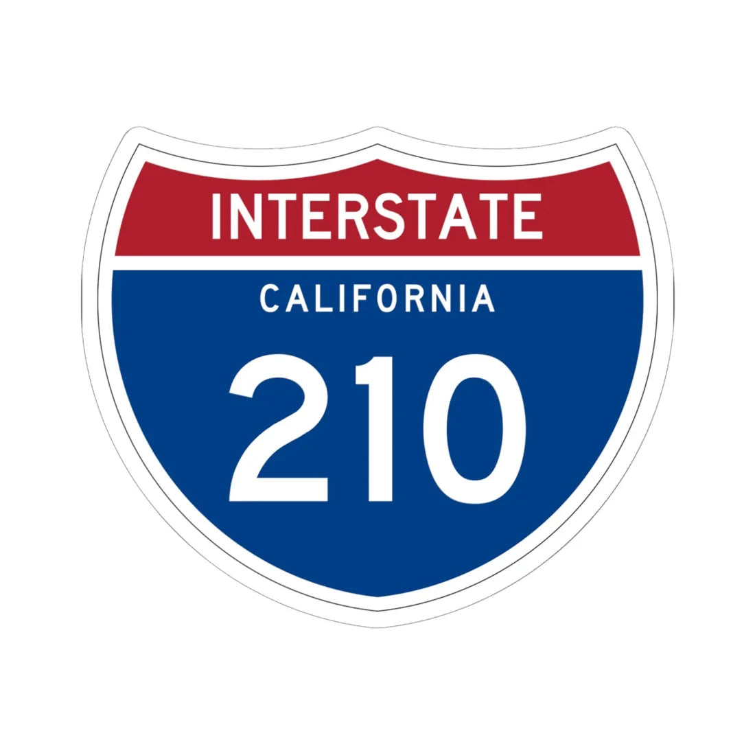 I-210 CA (California) (Road Sign) STICKER Vinyl Kiss-Cut Decal 6 Inch White - The Sticker Space