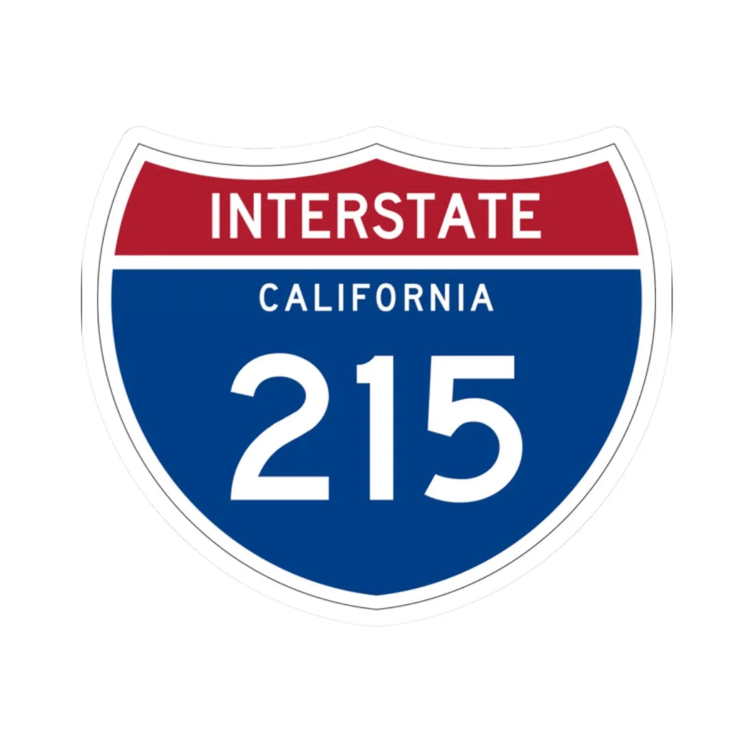 I-215 CA (California) (Road Sign) STICKER Vinyl Kiss-Cut Decal 2 Inch White - The Sticker Space