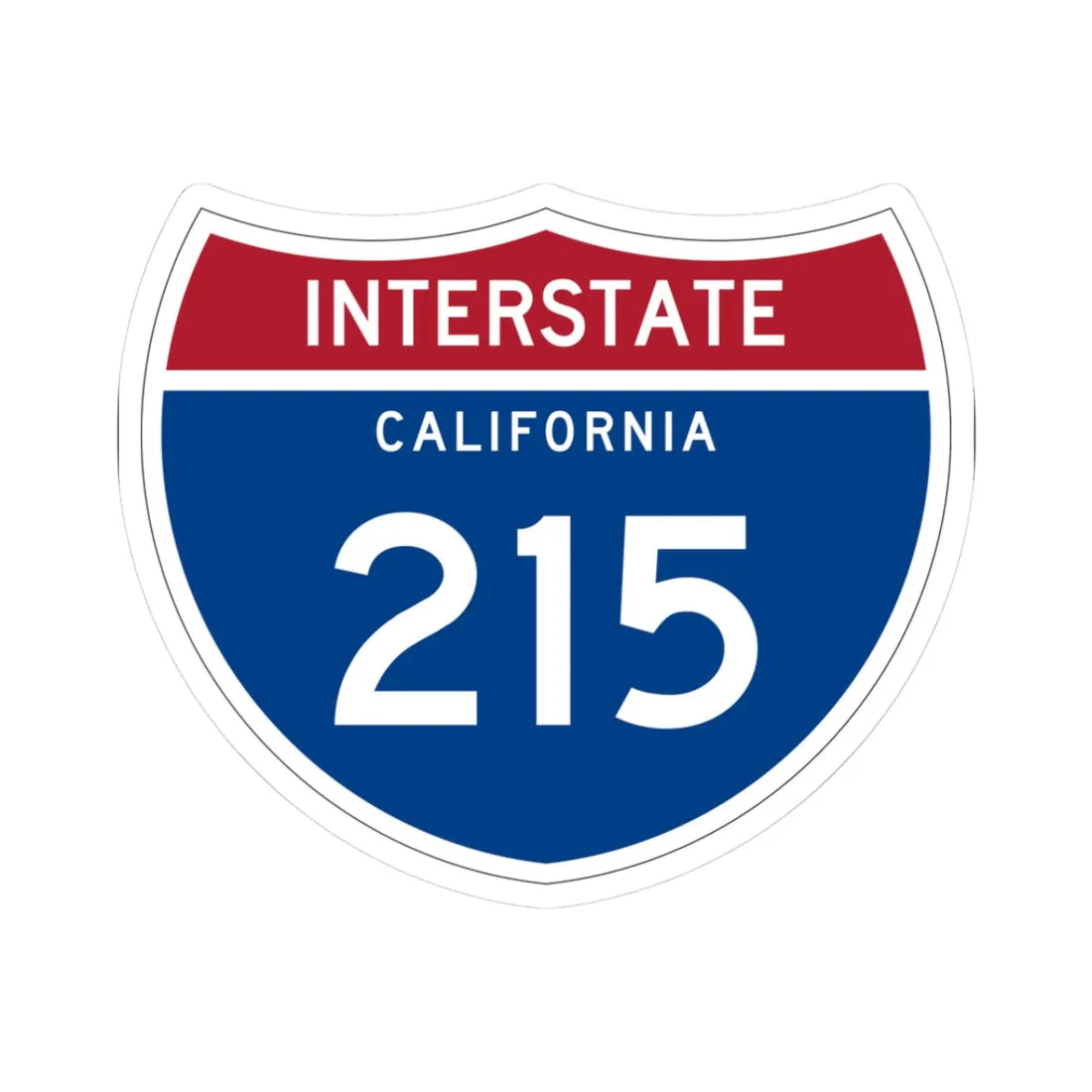 I-215 CA (California) (Road Sign) STICKER Vinyl Kiss-Cut Decal 3 Inch White - The Sticker Space