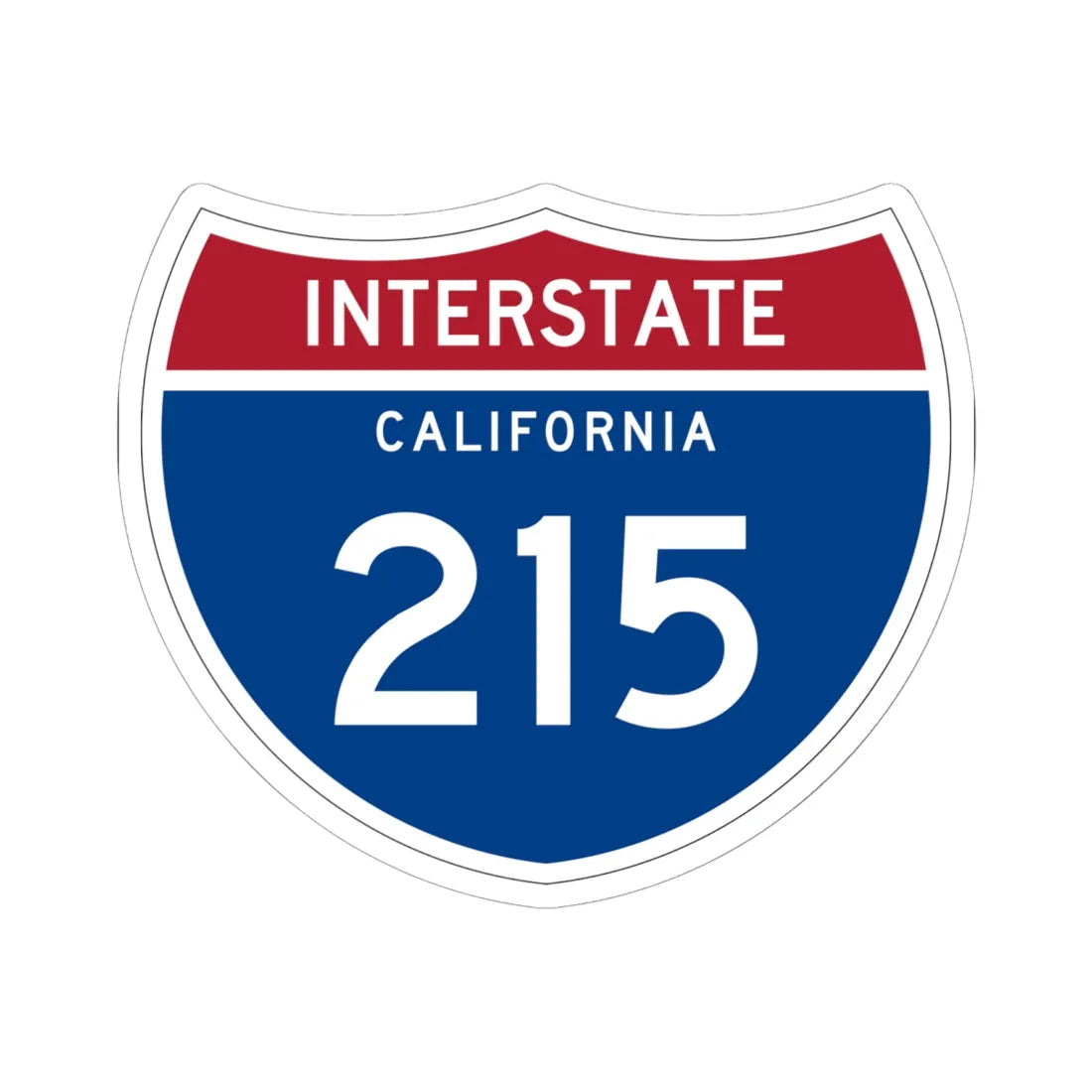 I-215 CA (California) (Road Sign) STICKER Vinyl Kiss-Cut Decal 6 Inch White - The Sticker Space