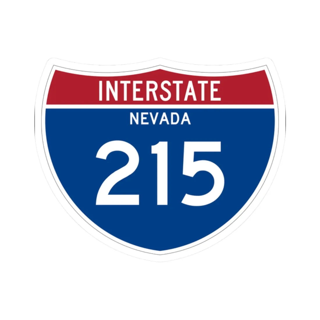 I-215 NV Metric (Nevada) (Road Sign) STICKER Vinyl Kiss-Cut Decal 2 Inch White - The Sticker Space