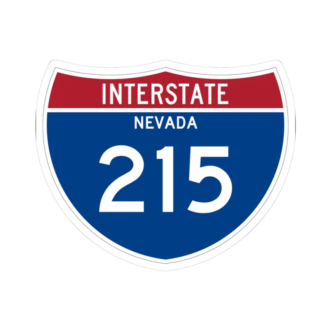 I-215 NV Metric (Nevada) (Road Sign) STICKER Vinyl Kiss-Cut Decal 3 Inch White - The Sticker Space