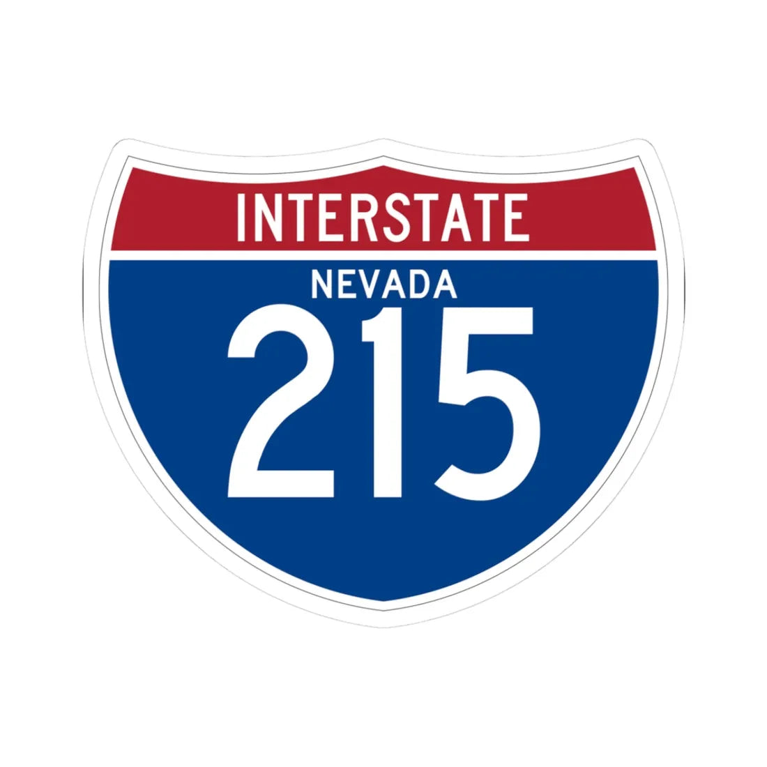 I-215 NV (Nevada) (Road Sign) STICKER Vinyl Kiss-Cut Decal 3 Inch White - The Sticker Space