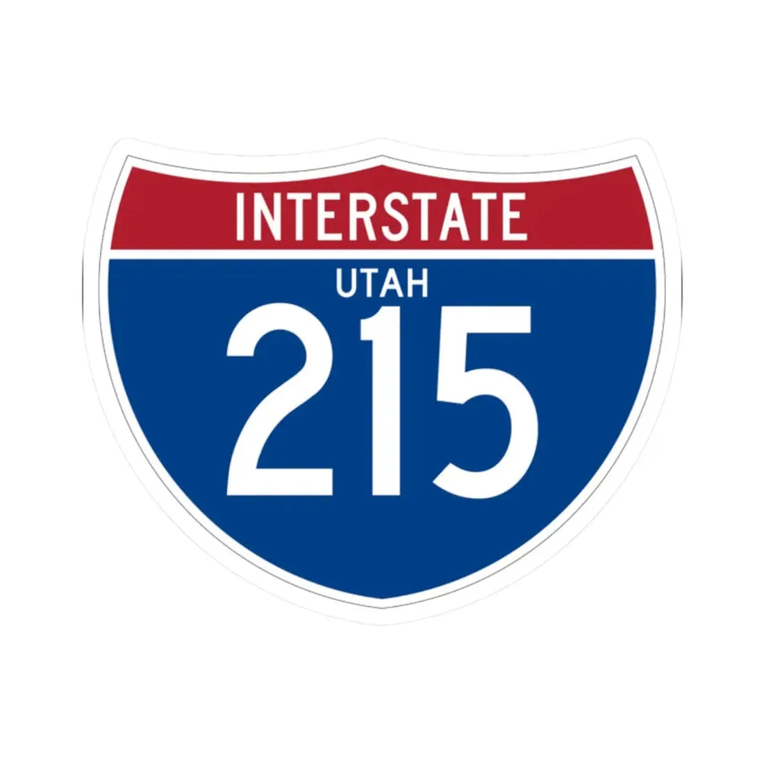 I-215 UT (Utah) (Road Sign) STICKER Vinyl Kiss-Cut Decal 2 Inch White - The Sticker Space