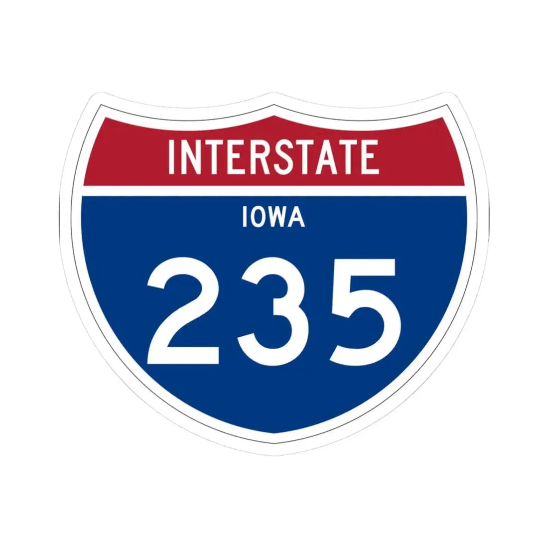 I-235 IA 1961 (Iowa) (Road Sign) STICKER Vinyl Kiss-Cut Decal 3 Inch White - The Sticker Space