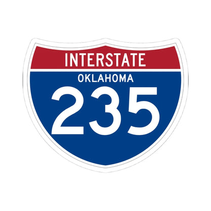 I-235 OK (Oklahoma) (Road Sign) STICKER Vinyl Kiss-Cut Decal 4 Inch White - The Sticker Space