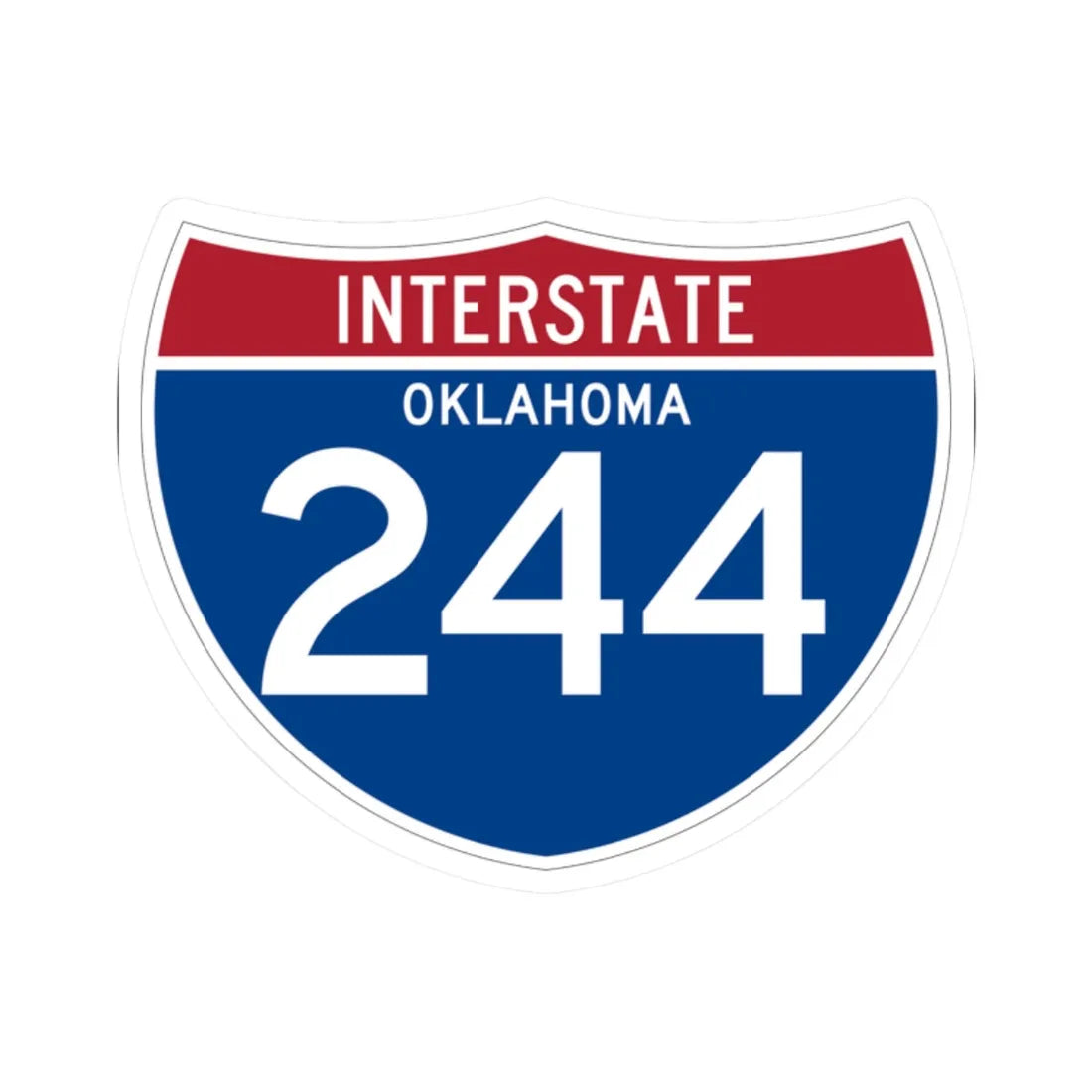 I-244 OK (Oklahoma) (Road Sign) STICKER Vinyl Kiss-Cut Decal 2 Inch White - The Sticker Space