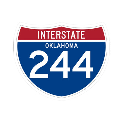 I-244 OK (Oklahoma) (Road Sign) STICKER Vinyl Kiss-Cut Decal 2 Inch White - The Sticker Space