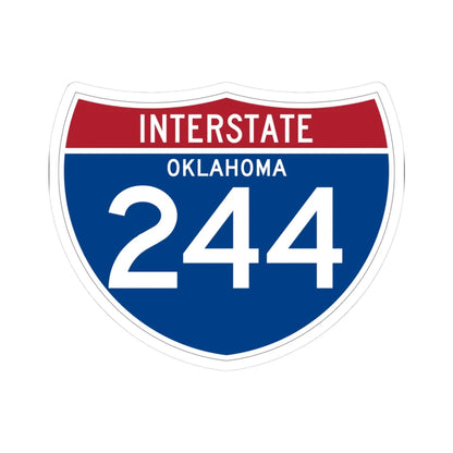 I-244 OK (Oklahoma) (Road Sign) STICKER Vinyl Kiss-Cut Decal 3 Inch White - The Sticker Space