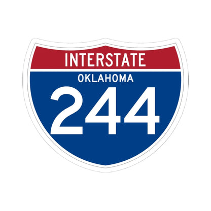 I-244 OK (Oklahoma) (Road Sign) STICKER Vinyl Kiss-Cut Decal 4 Inch White - The Sticker Space