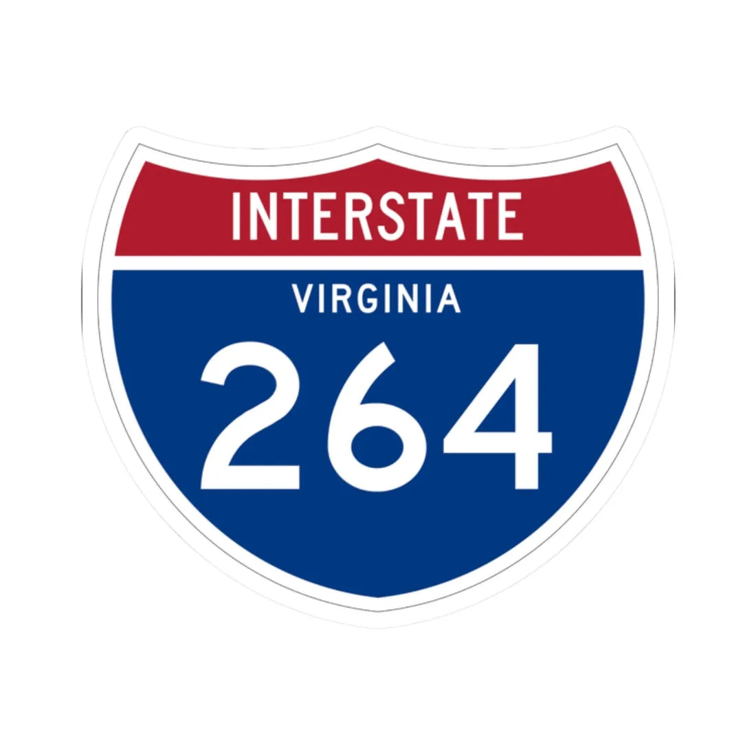 I-264 VA 1961 (Virginia) (Road Sign) STICKER Vinyl Kiss-Cut Decal 2 Inch White - The Sticker Space