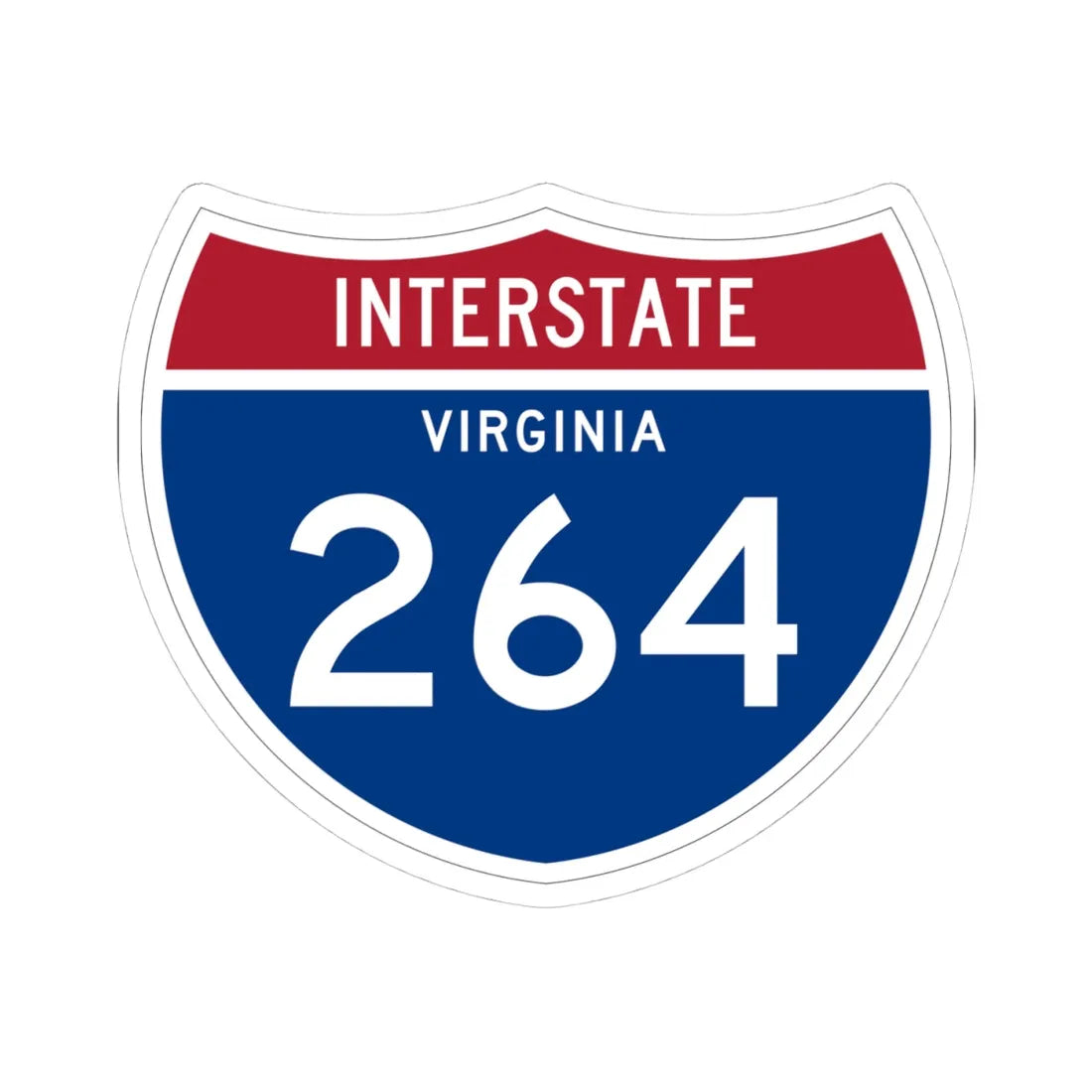I-264 VA 1961 (Virginia) (Road Sign) STICKER Vinyl Kiss-Cut Decal 4 Inch White - The Sticker Space