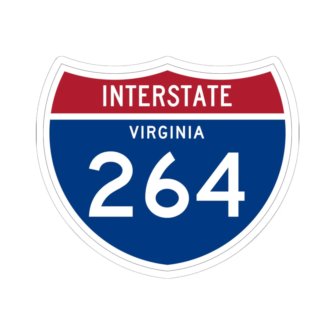 I-264 VA 1961 (Virginia) (Road Sign) STICKER Vinyl Kiss-Cut Decal 6 Inch White - The Sticker Space