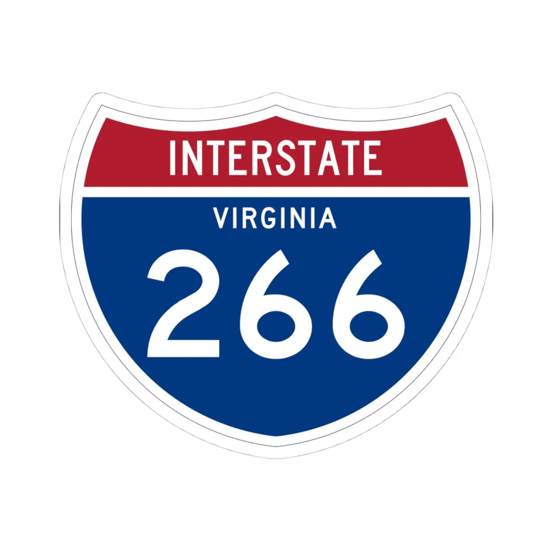 I-266 VA 1961 (Virginia) (Road Sign) STICKER Vinyl Kiss-Cut Decal 4 Inch White - The Sticker Space