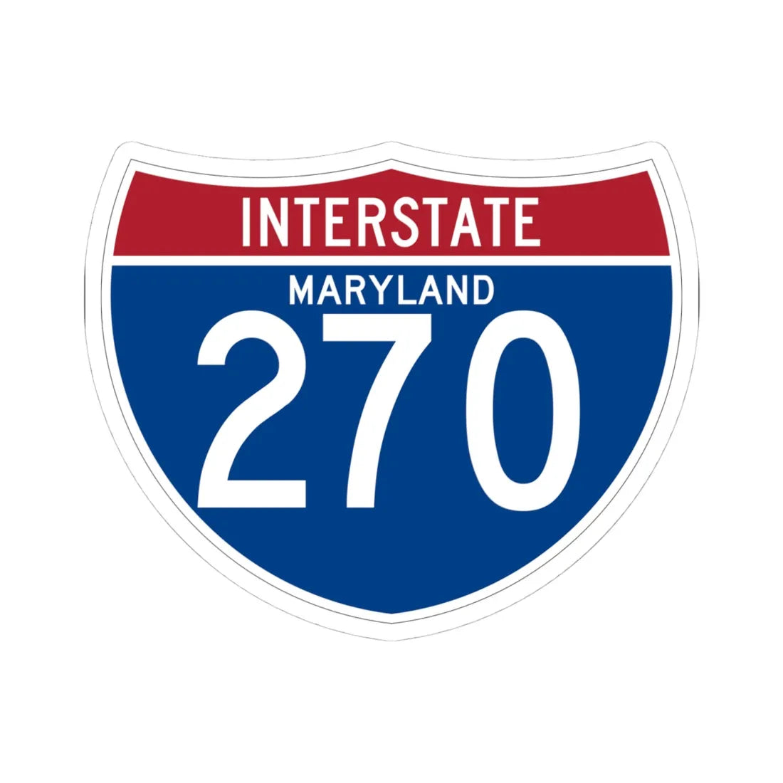 I-270 MD (Maryland) (Road Sign) STICKER Vinyl Kiss-Cut Decal 4 Inch White - The Sticker Space