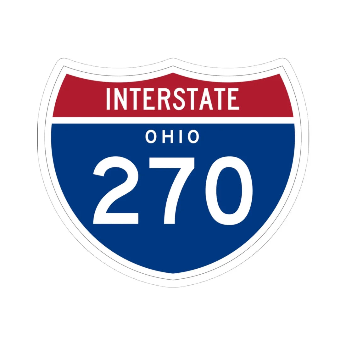 I-270 OH 1961 (Ohio) (Road Sign) STICKER Vinyl Kiss-Cut Decal 4 Inch White - The Sticker Space