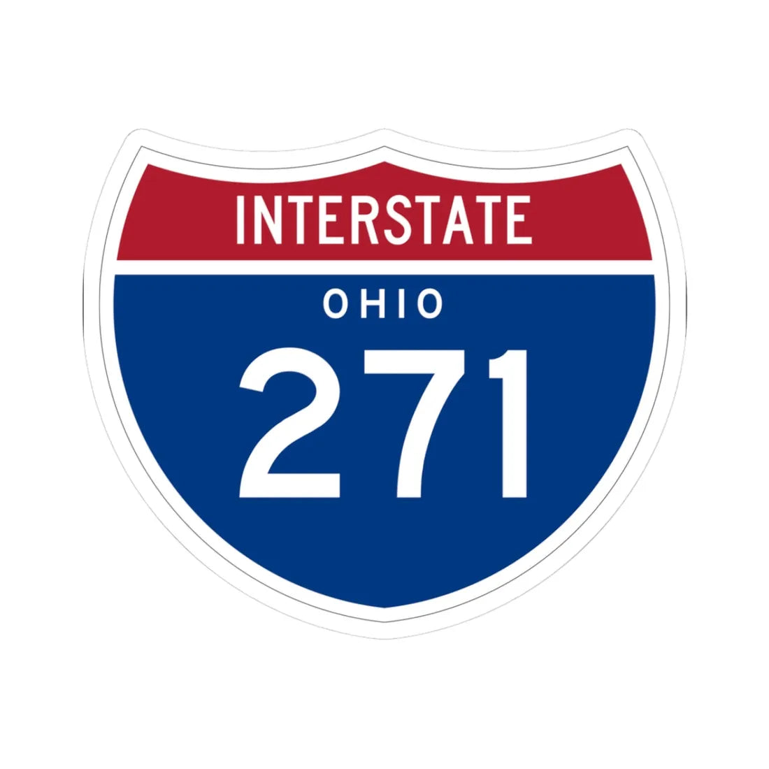 I-271 OH 1961 (Ohio) (Road Sign) STICKER Vinyl Kiss-Cut Decal 3 Inch White - The Sticker Space