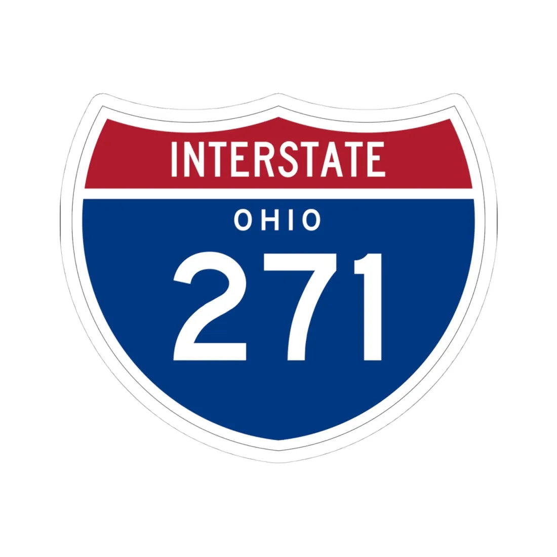 I-271 OH 1961 (Ohio) (Road Sign) STICKER Vinyl Kiss-Cut Decal 4 Inch White - The Sticker Space