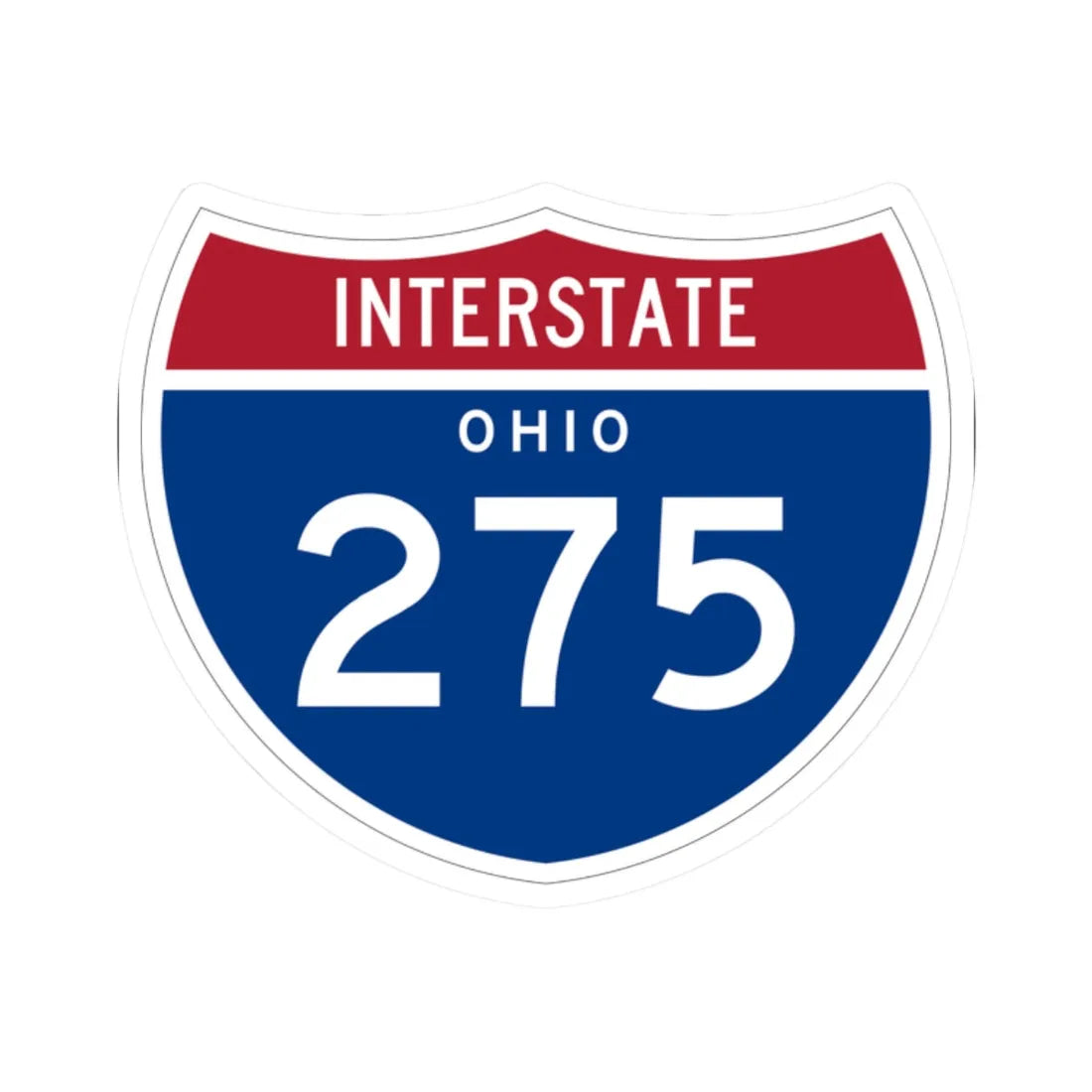 I-275 OH 1961 (Ohio) (Road Sign) STICKER Vinyl Kiss-Cut Decal 2 Inch White - The Sticker Space