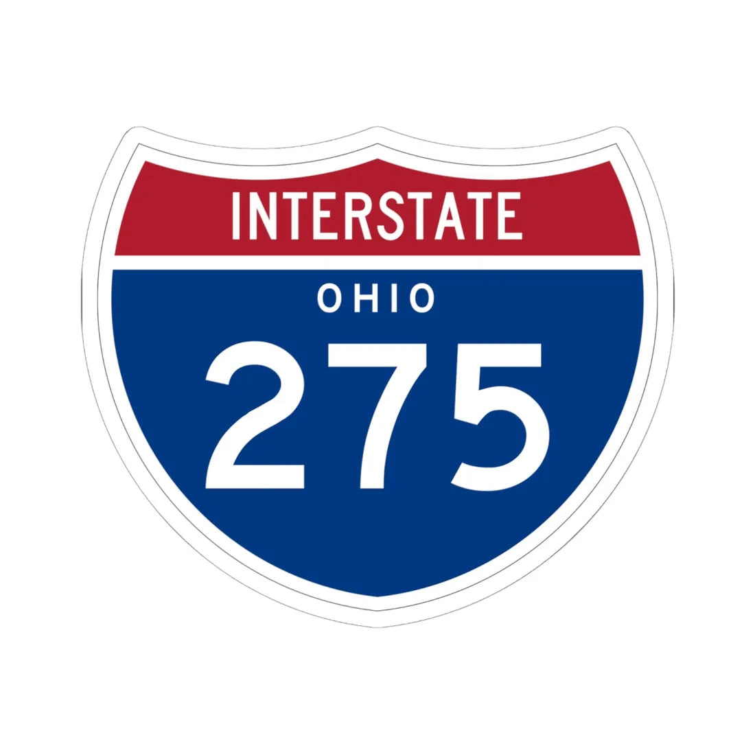I-275 OH 1961 (Ohio) (Road Sign) STICKER Vinyl Kiss-Cut Decal 6 Inch White - The Sticker Space