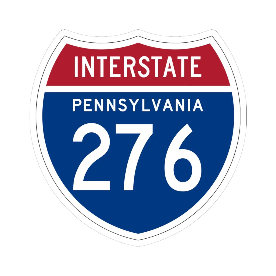 I-276 PA 1957 (Pennsylvania) (Road Sign) STICKER Vinyl Kiss-Cut Decal 3 Inch White - The Sticker Space