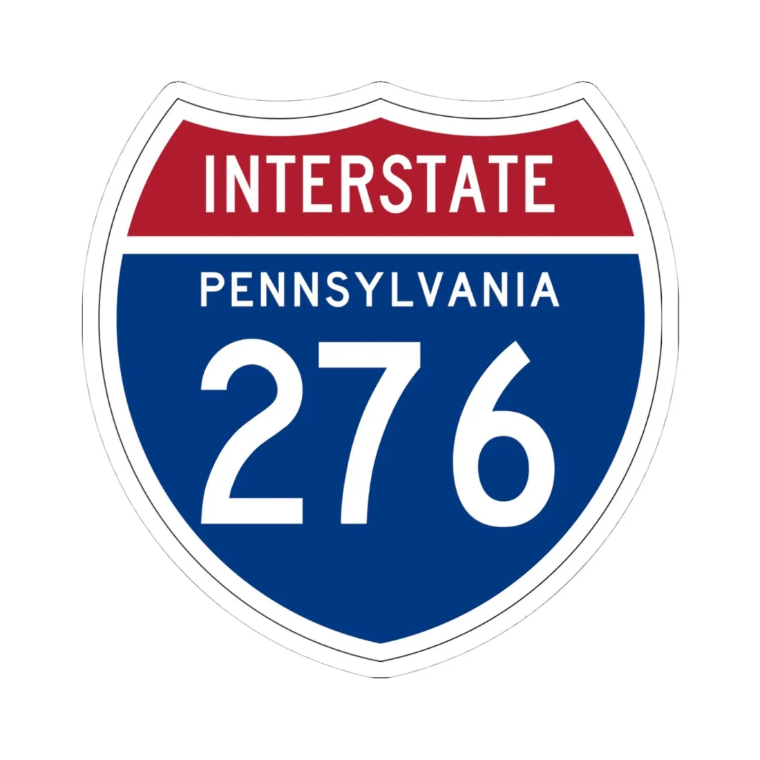 I-276 PA 1957 (Pennsylvania) (Road Sign) STICKER Vinyl Kiss-Cut Decal 4 Inch White - The Sticker Space