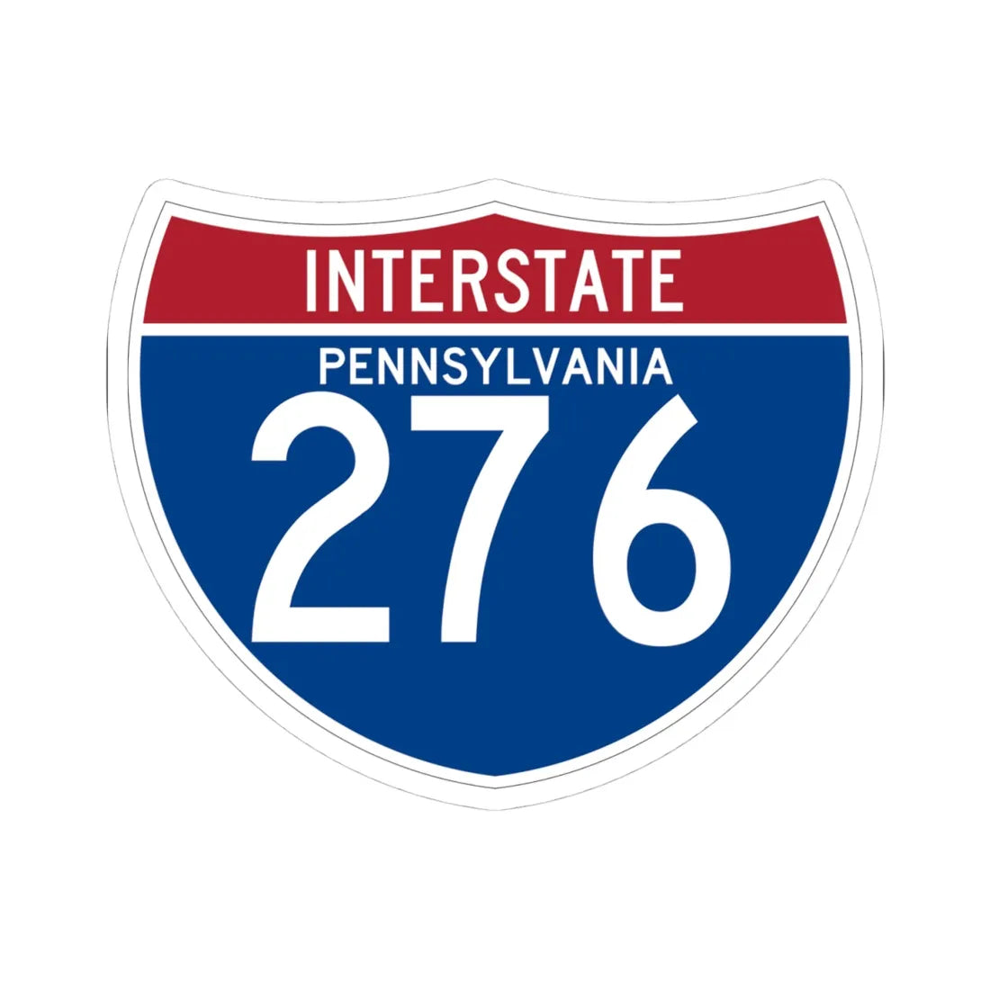 I-276 PA (Pennsylvania) (Road Sign) STICKER Vinyl Kiss-Cut Decal 4 Inch White - The Sticker Space