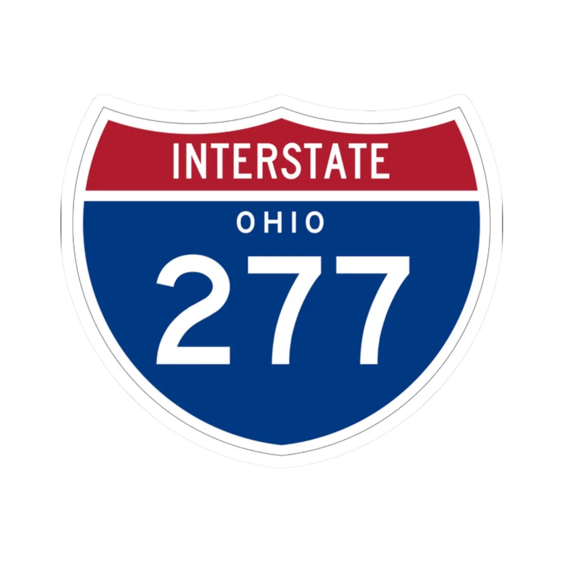 I-277 OH 1961 (Ohio) (Road Sign) STICKER Vinyl Kiss-Cut Decal 2 Inch White - The Sticker Space