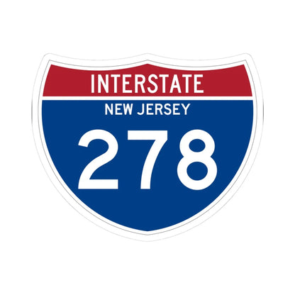I-278 NJ Metric (New Jersey) (Road Sign) STICKER Vinyl Kiss-Cut Decal 3 Inch White - The Sticker Space