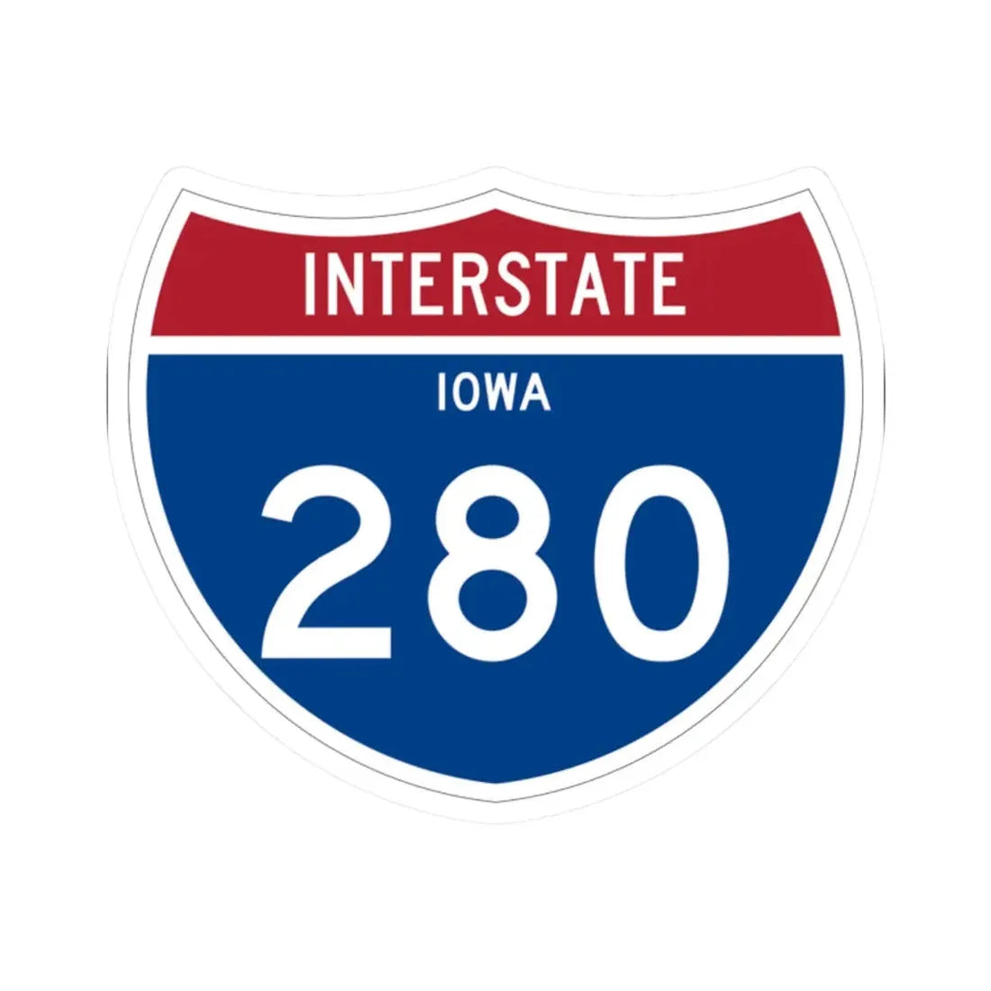 I-280 IA 1961 (Iowa) (Road Sign) STICKER Vinyl Kiss-Cut Decal 2 Inch White - The Sticker Space