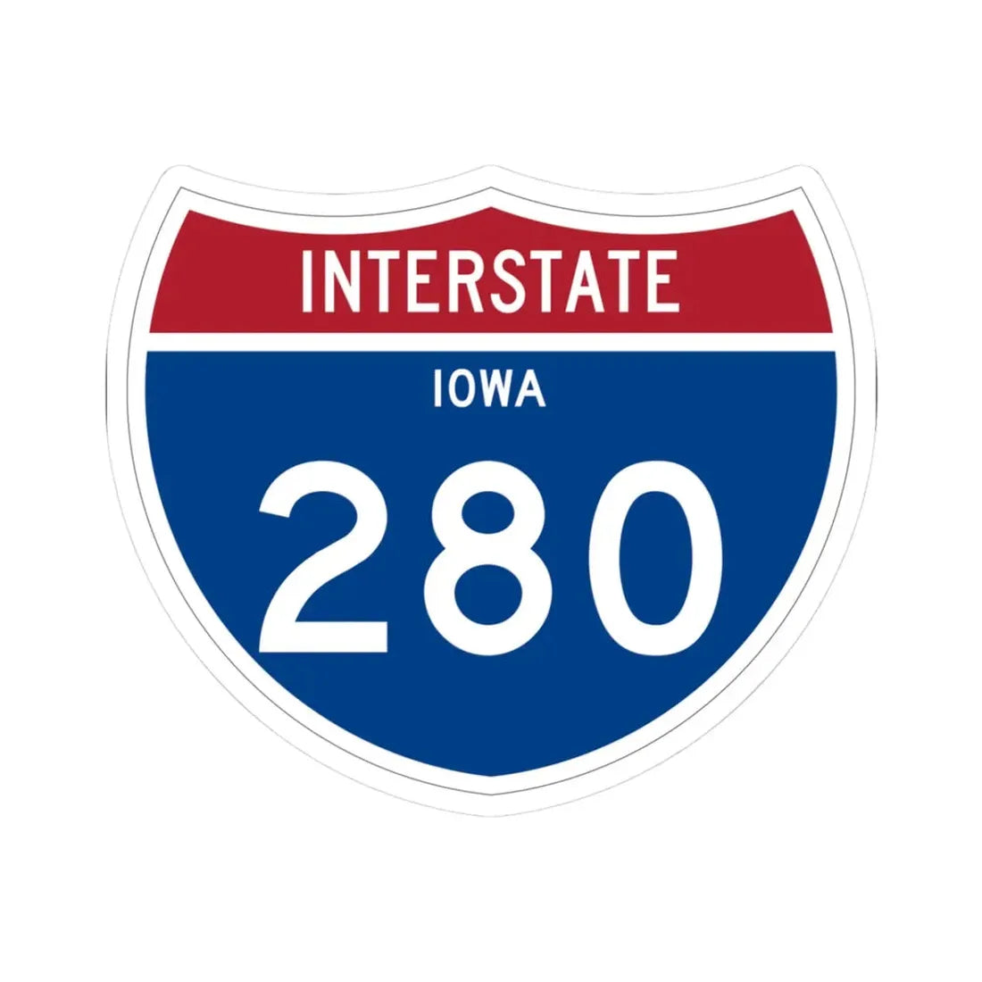 I-280 IA 1961 (Iowa) (Road Sign) STICKER Vinyl Kiss-Cut Decal 3 Inch White - The Sticker Space