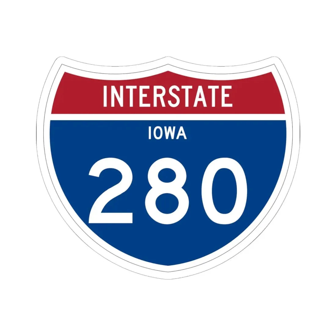 I-280 IA 1961 (Iowa) (Road Sign) STICKER Vinyl Kiss-Cut Decal 6 Inch White - The Sticker Space