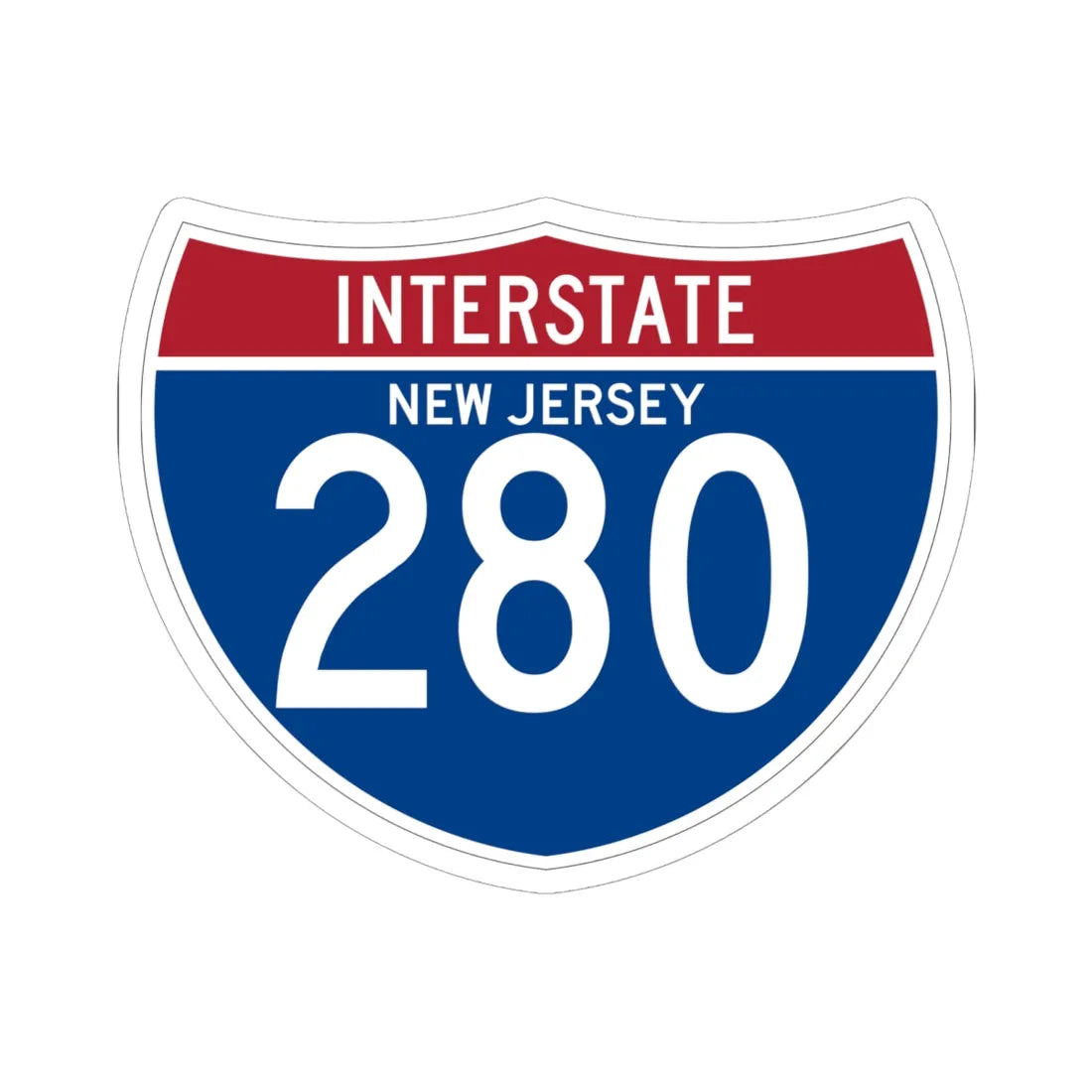 I-280 NJ (New Jersey) (Road Sign) STICKER Vinyl Kiss-Cut Decal 6 Inch White - The Sticker Space
