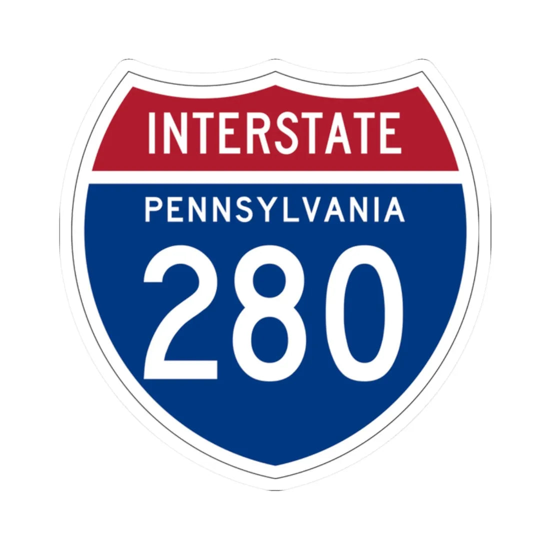 I-280 PA 1957 (Pennsylvania) (Road Sign) STICKER Vinyl Kiss-Cut Decal 2 Inch White - The Sticker Space