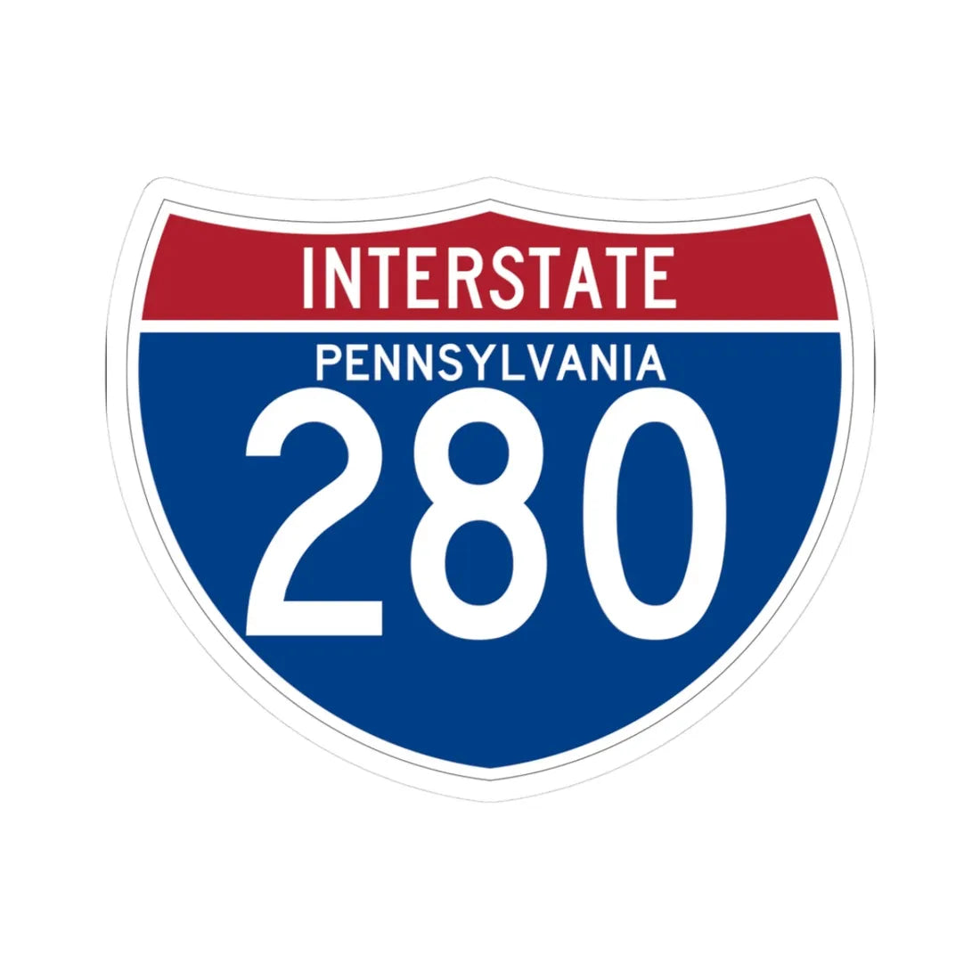 I-280 PA (Pennsylvania) (Road Sign) STICKER Vinyl Kiss-Cut Decal 3 Inch White - The Sticker Space