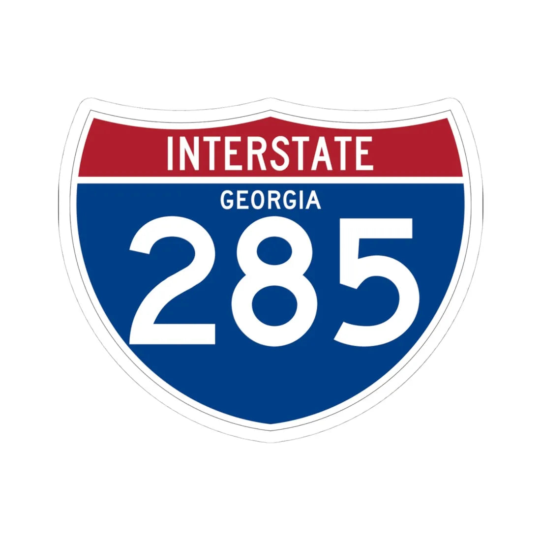 I-285 GA (Georgia) (Road Sign) STICKER Vinyl Kiss-Cut Decal 4 Inch White - The Sticker Space
