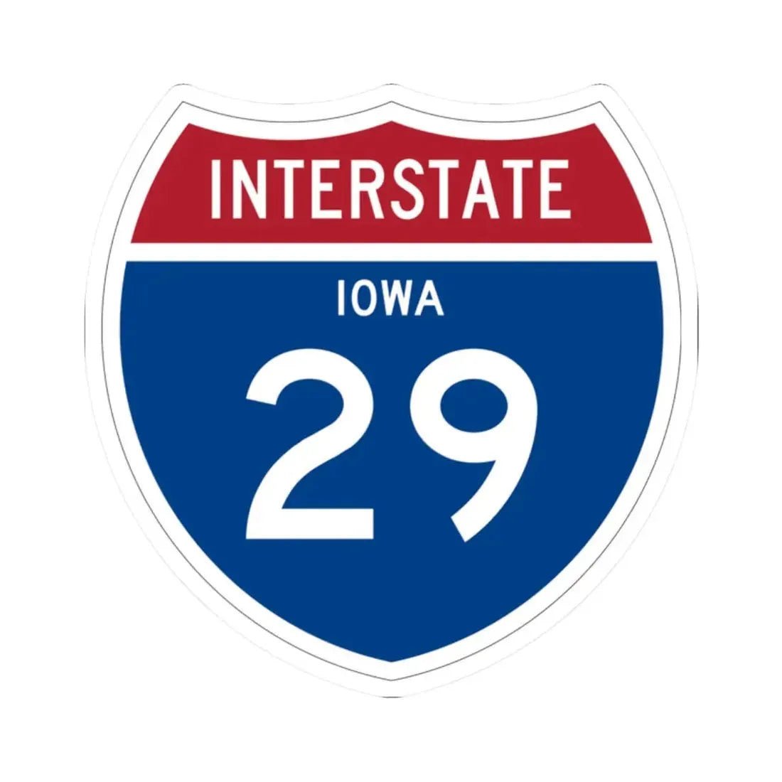 I-29 IA 1957 (Iowa) (Road Sign) STICKER Vinyl Kiss-Cut Decal 2 Inch White - The Sticker Space