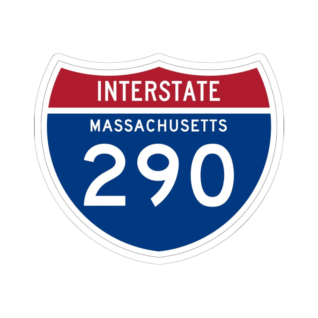 I-290 MA 1961 (Massachusetts) (Road Sign) STICKER Vinyl Kiss-Cut Decal 6 Inch White - The Sticker Space