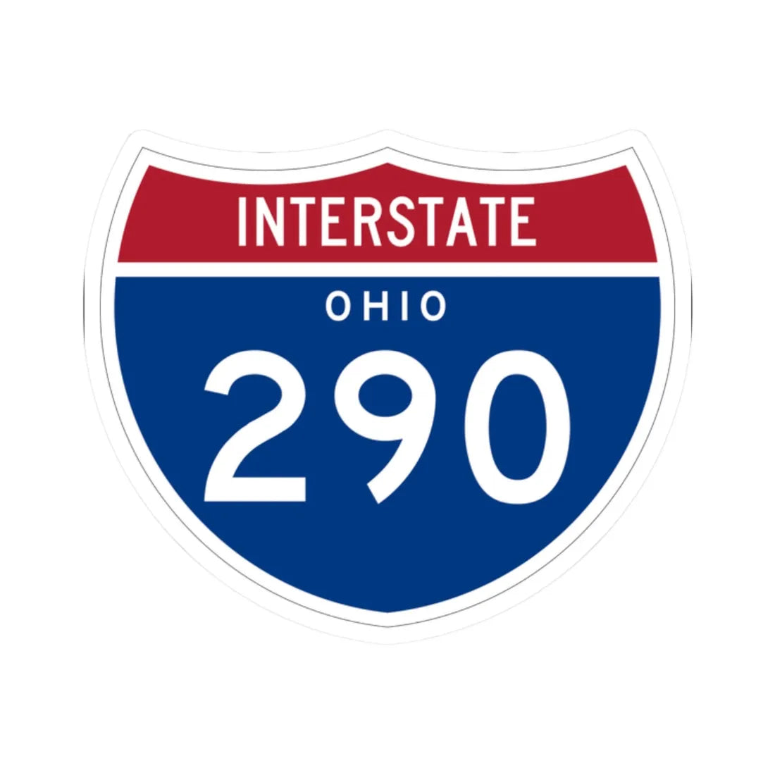I-290 OH 1961 (Ohio) (Road Sign) STICKER Vinyl Kiss-Cut Decal 2 Inch White - The Sticker Space