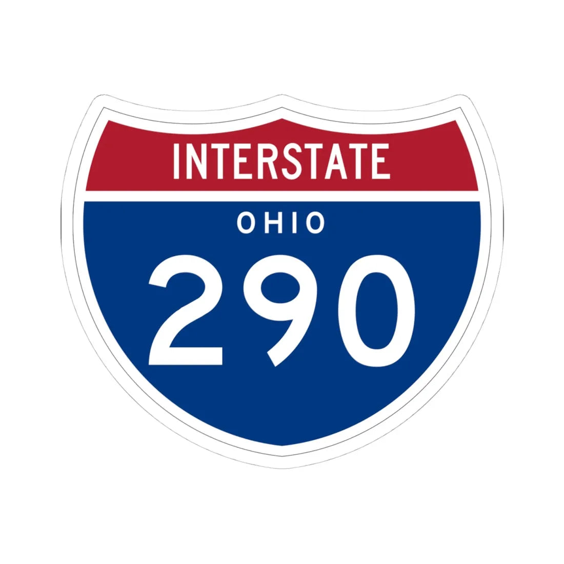 I-290 OH 1961 (Ohio) (Road Sign) STICKER Vinyl Kiss-Cut Decal 4 Inch White - The Sticker Space